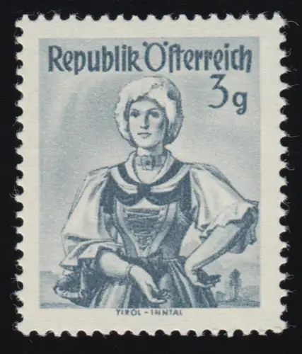 893 Freimarken: Trachten, Tirol / Inntal, 3 g, postfrisch **