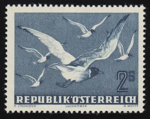 956 Vögel (II), Lachmöwe (Larus ridibundus), 2 S, postfrisch **
