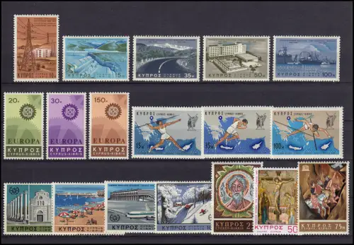 287-304 Zypern (griechisch) Jahrgang 1967 komplett, postfrisch **