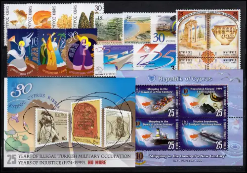 923-942 Zypern (griechisch) Jahrgang 1999 komplett, postfrisch ** / MNH