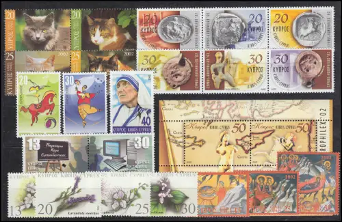986-1009 Zypern (griechisch) Jahrgang 2002 komplett, postfrisch ** / MNH