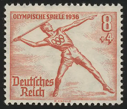 612 Olympische Sommerspiele 8+4 Pf Speerwerfer, postfrisch **