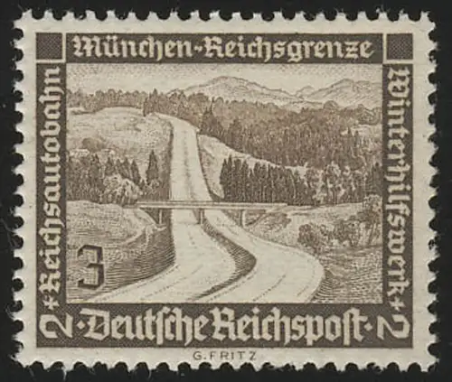 634 Winterhilfswerk Reichsautobahn 3 Pf, postfrisch **