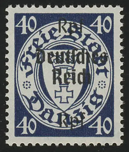 726 Danzig mit Aufdruck 40 Rpf auf 40 Pf, postfrisch **