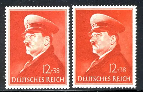 772 x+y Hitlers 52. Geburtstag - Gummierungsvarianten - Set **