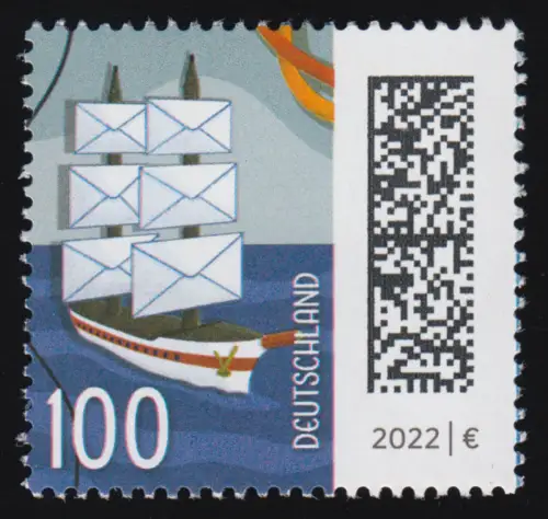 3646 Welt der Briefe: Briefsegler 100 Cent, nassklebend, postfrisch **