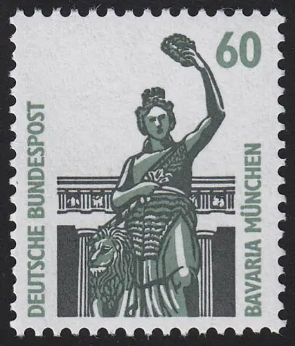 1341A v Sehenswürdigkeiten 60 Pf Bavaria München, WEISSE Gummierung, **