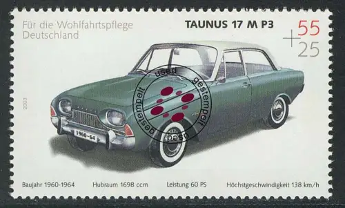 2365 Wohlfahrt Oldtimer 55+25 C Ford Taunus, gestempelt O