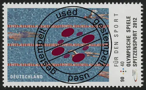 2925 Sporthilfe Schwimmen Sommerolympiade London, gestempelt O