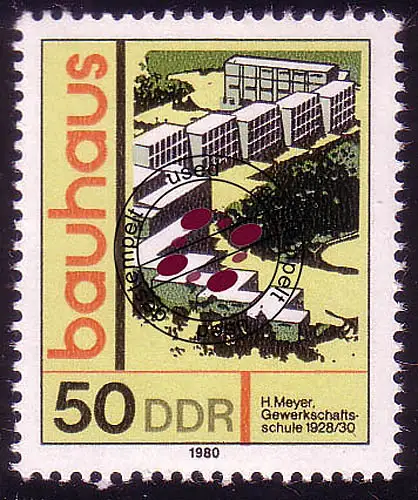 2512 Bauhaus-Stil 50 Pf Meyer, gestempelt O