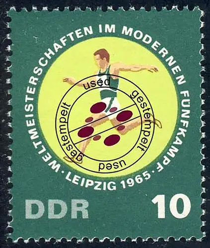 1137 Fünfkampf-WM Geländelauf 10 Pf, gestempelt O