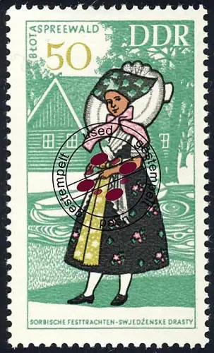 1356 Volkstrachten Ledige 50 Pf O gestempelt