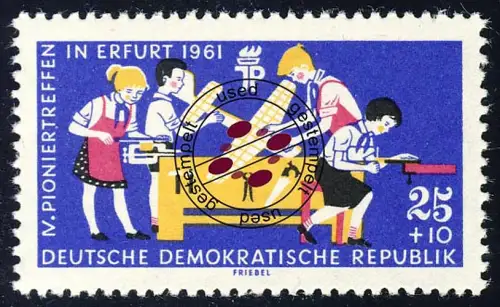 829 X Pioniertreffen Flugmodellbau 25+10 Pf Wz.3 X, gestempelt O