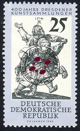 792 Dresdener Kunstsammlung 25 Pf, gestempelt O