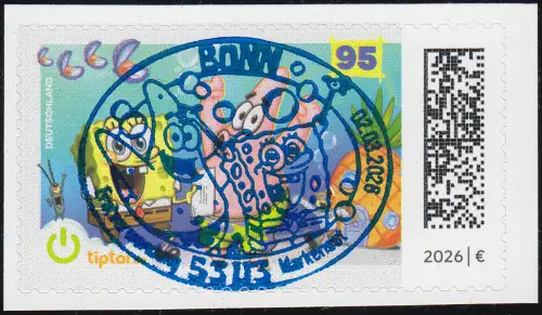 3960 Sponge Bob Schwammkopf SELBSTKLEBEND, EV-O BONN 2.3.26
