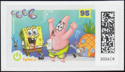 3960 Sponge Bob Schwammkopf SELBSTKLEBEND, postfrisch **