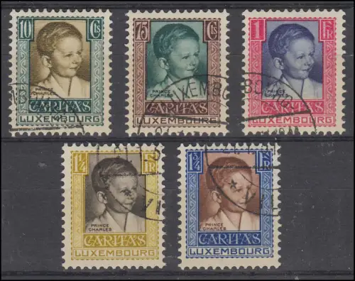 Luxemburg 227-231 Kinderhilfe Caritas, 5 Werte, Satz gestempelt O