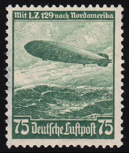 607Y Zeppelin LZ129 75 Pf (*) säurehaltige Gummierung entfernt