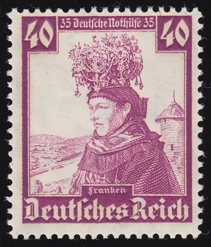 597 Nothilfe Volkstrachten Oberfranken 40 Pf, postfrisch **