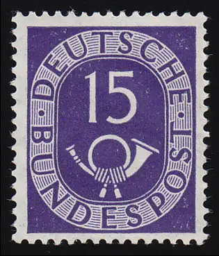 129 Posthorn 15 Pf, postfrisch **
