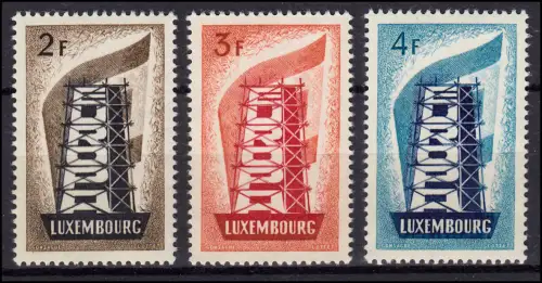Luxemburg 555-557 Europa Union 1956, Satz postfrisch ** 