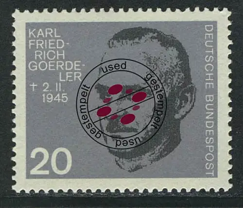 435 aus Block Widerstandskämpfer 20 Pf Goerdeler, gestempelt O
