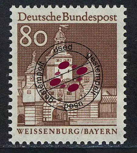 498 Bauwerke 80 Pf Ellinger Tor, gestempelt O