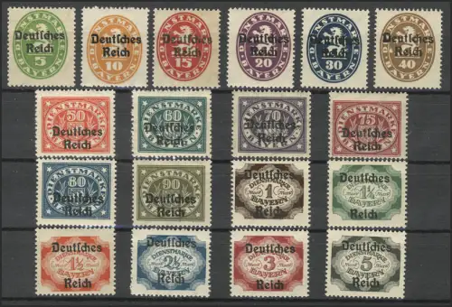 34-51 Bayern mit schwarzem Aufdruck, Satz 18 Werte **