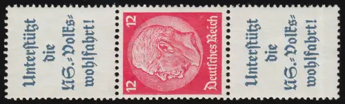 Hindenburg 1937 Zusammendruck S 156 A8.2+12+A8.2, postfrisch **