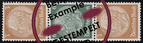 Hindenburg 1937 Zusammendruck S 152 3+6+3, gestempelt O