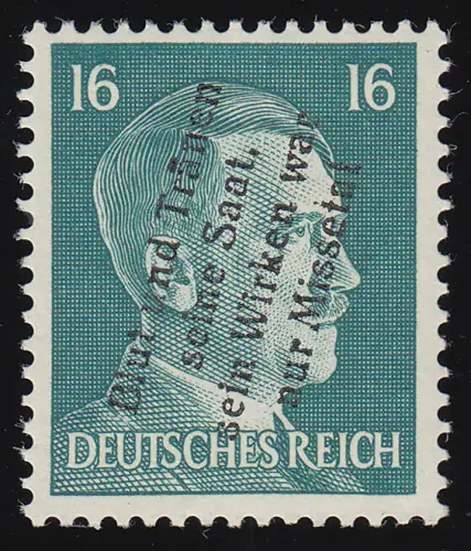 Mühlberg/Elbe Aufdruck unverausgabte Wertstufe 16 Pf., * gepr. Zierer BPP