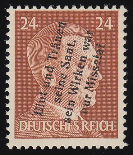 Mühlberg/Elbe Aufdruck unverausgabte Wertstufe 24 Pf., * gepr. Zierer BPP