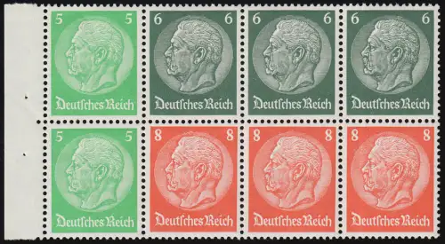 Hindenburg 1937 Heftchenblatt 92, postfrisch **
