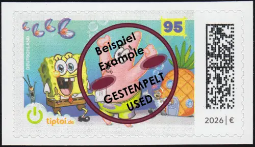 3960 Sponge Bob Schwammkopf SELBSTKLEBEND, gestempelt O