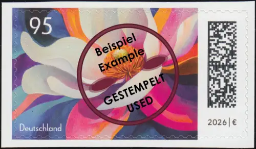 3953 Blumengruß in Perlglanz, SELBSTKLEBEND, gestempelt O