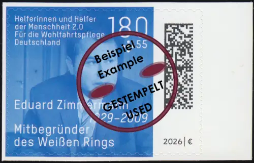 3952 Wofa 180+55 E. Zimmermann Aktenzeichen XY, SELBSTKLEBEND, gestempelt O