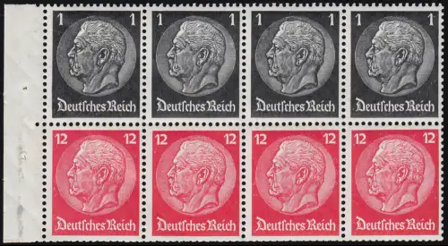 Hindenburg 1937 Heftchenblatt 90, postfrisch **