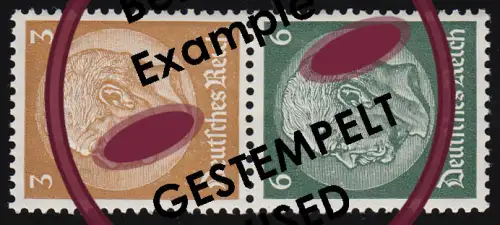 Hindenburg 1937 Zusammendruck S 151 3+6, gestempelt O