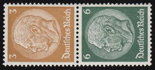 Hindenburg 1937 Zusammendruck S 151 3+6, postfrisch **