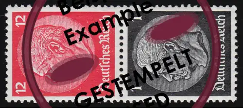 Hindenburg 1937 Zusammendruck S 149 12+1, gestempelt O