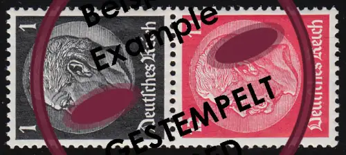 Hindenburg 1937 Zusammendruck S 147 1+12, gestempelt O