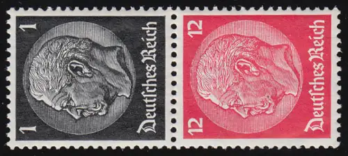 Hindenburg 1937 Zusammendruck S 147 1+12, postfrisch **