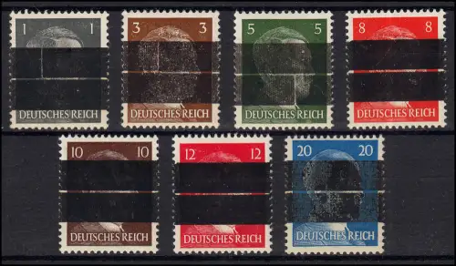 Barsinghausen 1-7 I 2-Balken-Aufdrucke, alle geprüft Zierer BPP, Haftstellen *