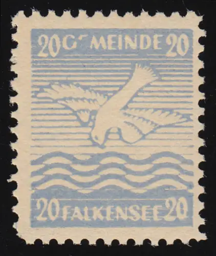 Falkensee 5 I b Ortswappen 20 Pf. mit PLF E verstümmelt, postfrisch **