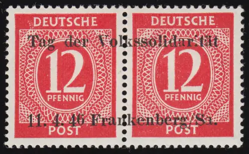 Frankenberg/Sachsen 1 Volkssolidarität Paar geprüft Sturm BPP, postfrisch **