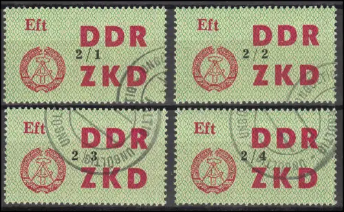 49 I bis IV Dienst Laufkontrollzettel ZKD - schwarzer Aufdruck Eft 2/1 bis 2/4
