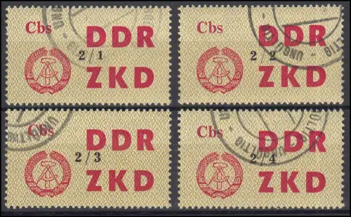 47 I bis IV Dienst Laufkontrollzettel ZKD - schwarzer Aufdruck Cbs 2/1 bis 2/4