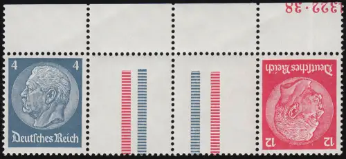 Hindenburg 1937 KZ 28 HAN 3 mit Teil-Hausauftragsnummer, postfrisch **
