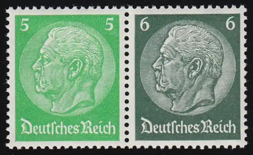 Hindenburg 1937 Zusammendruck W 69 5+6, postfrisch **