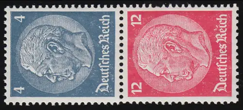 Hindenburg 1937 Zusammendruck S 163 4+12, postfrisch **
